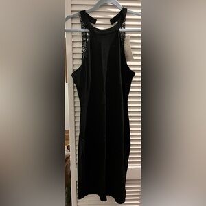 Black High Neck Sleeveless Dress
